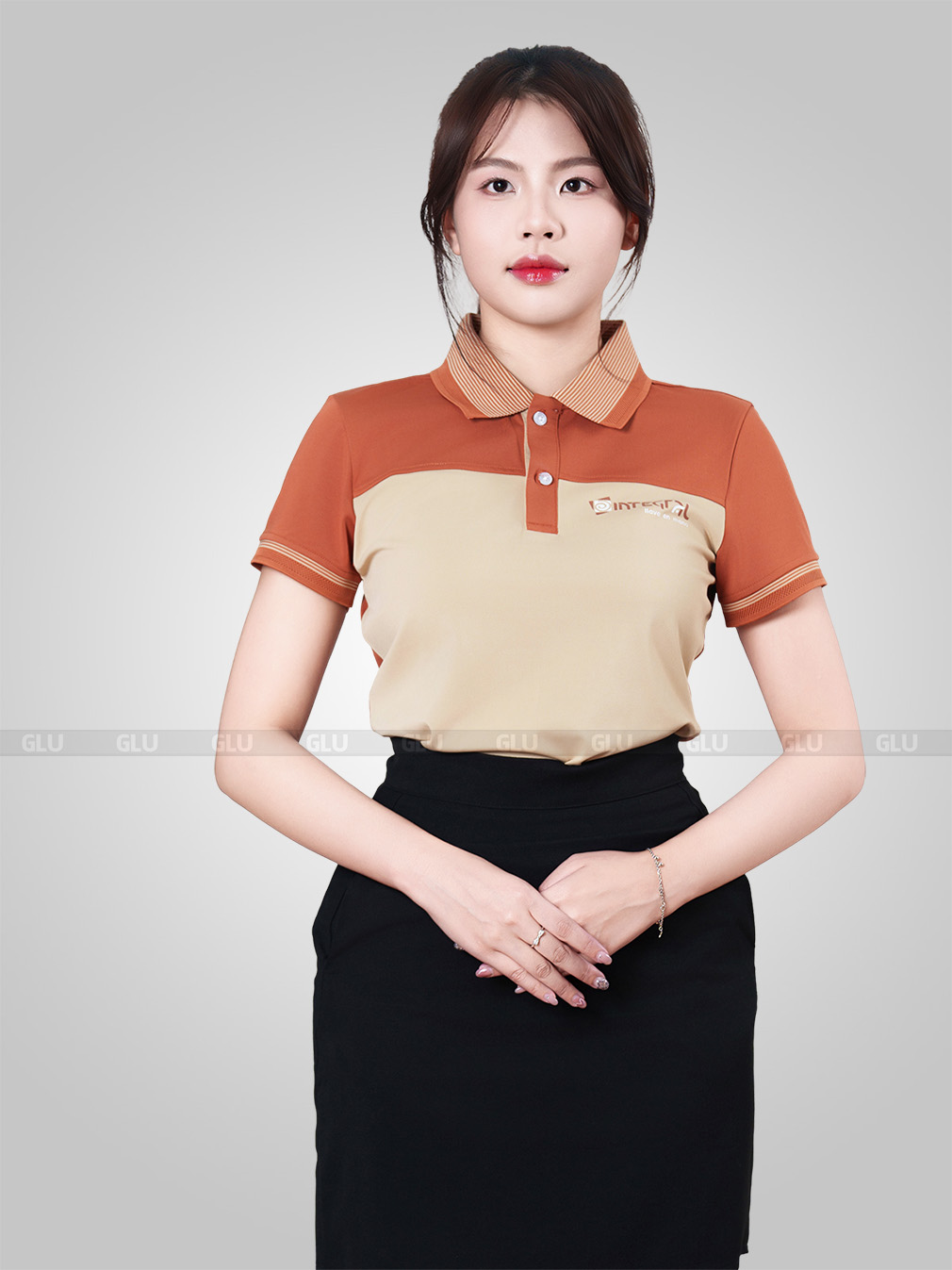 áo polo đồng phục công ty màu be phối nâu (8)