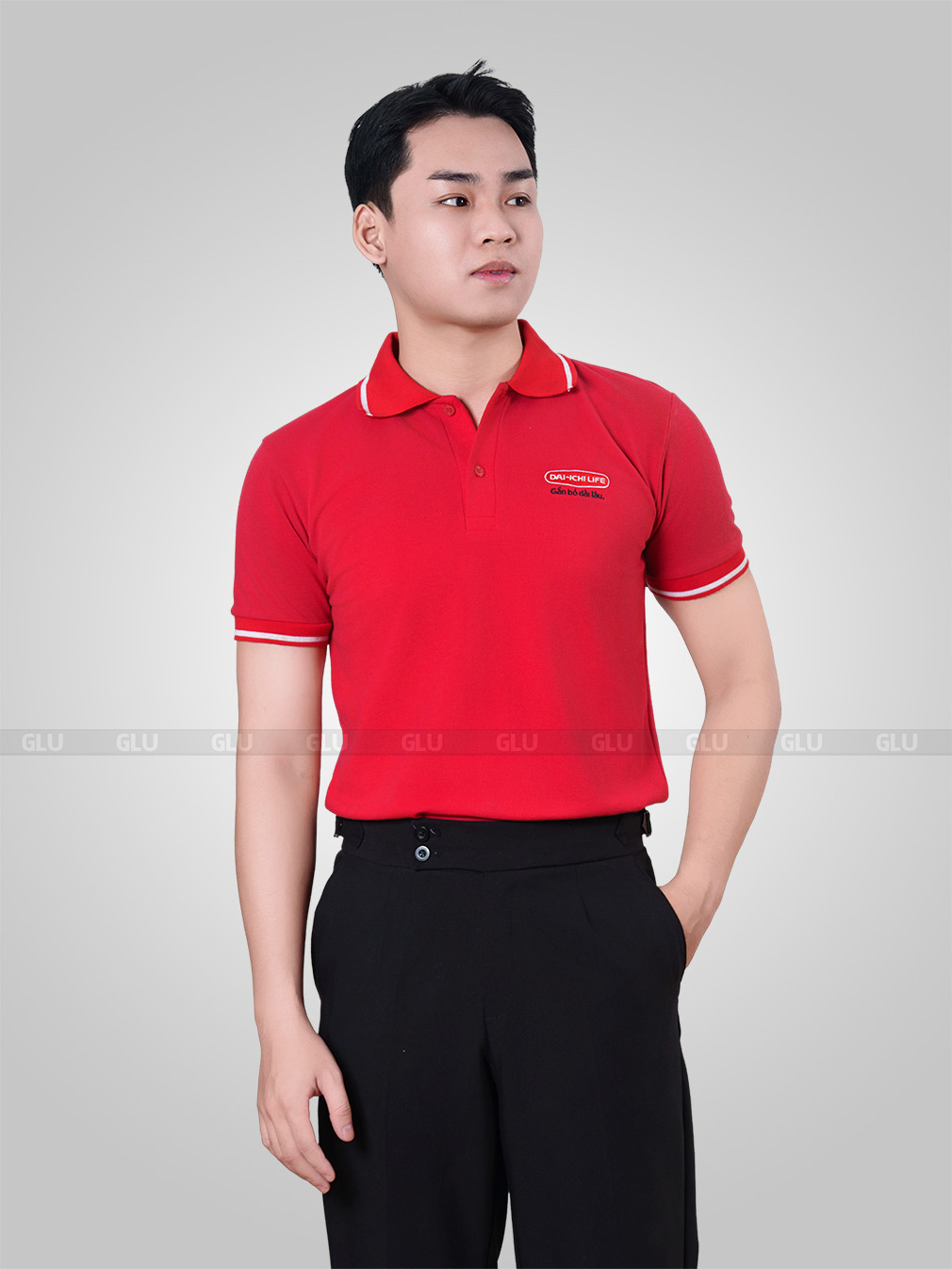 áo thun đồng phục daiichi life màu đỏ đẹp